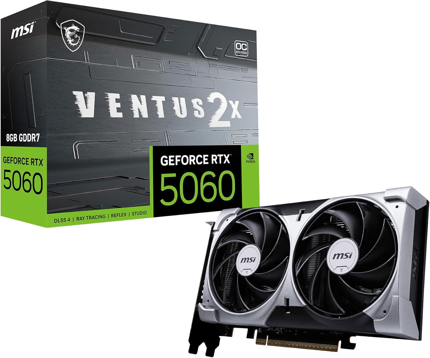 Tarjeta De Video Msi Geforce Rtx 5060 8g Ventus 2x Oc , 8 Gb, 128 Bit, Gddr7, Pci Express X16 5.0